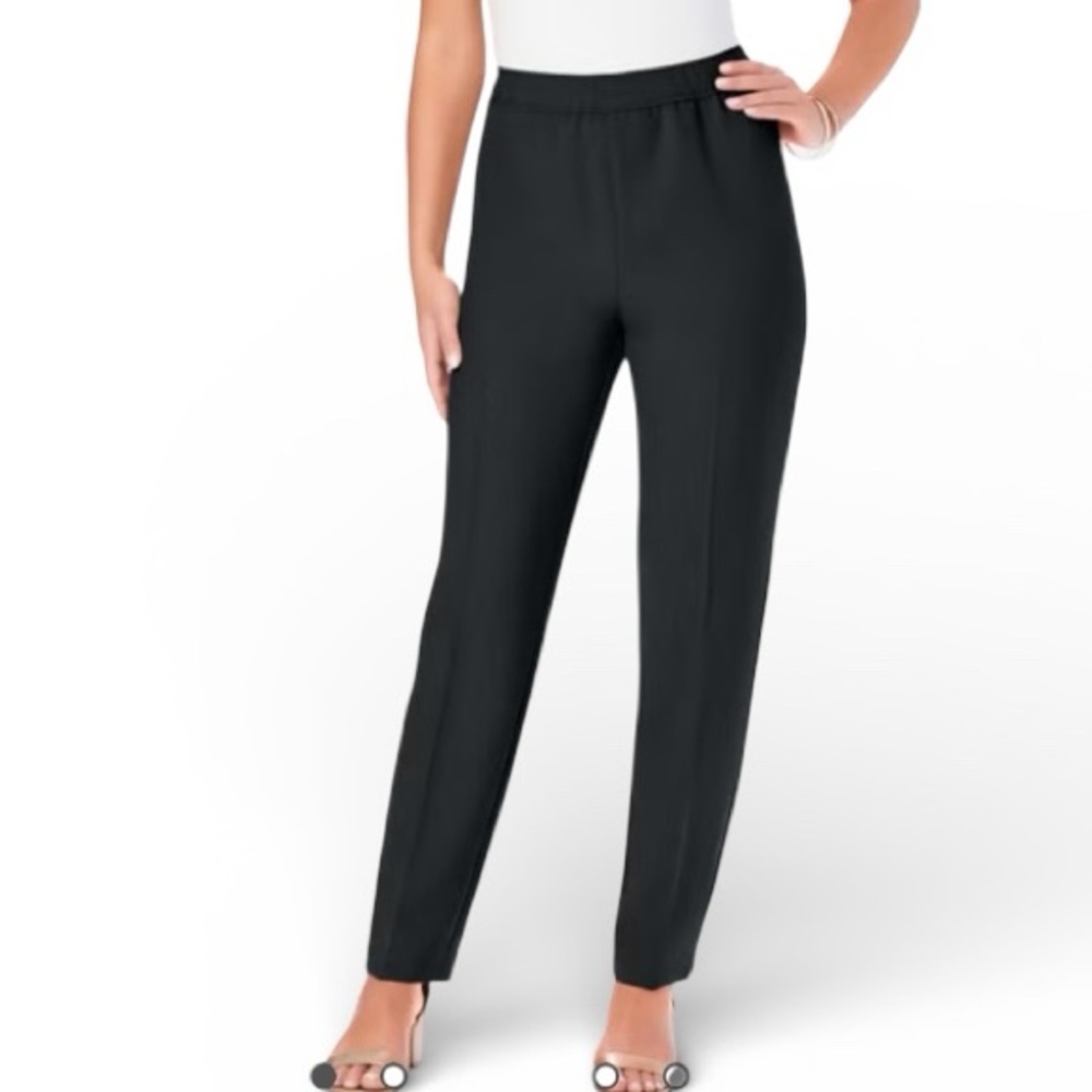 Roaman's Classic Bend Over Black Pants - Size 14P